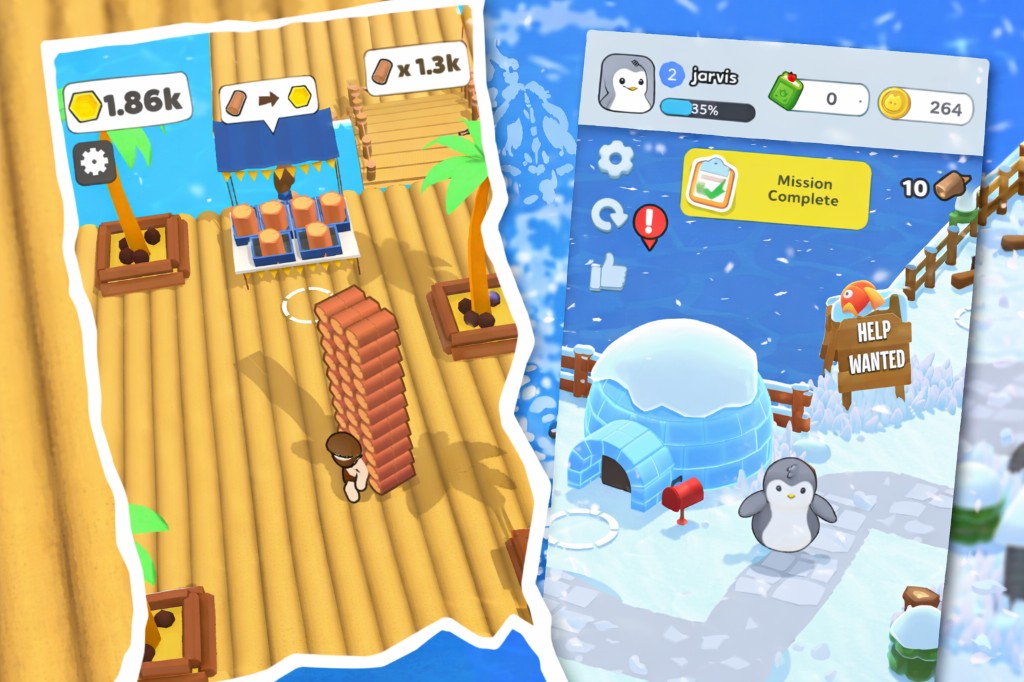 Side by side: the previous version (left) and the redesigned version (right). Clear progression, collection, and rewarded ads.